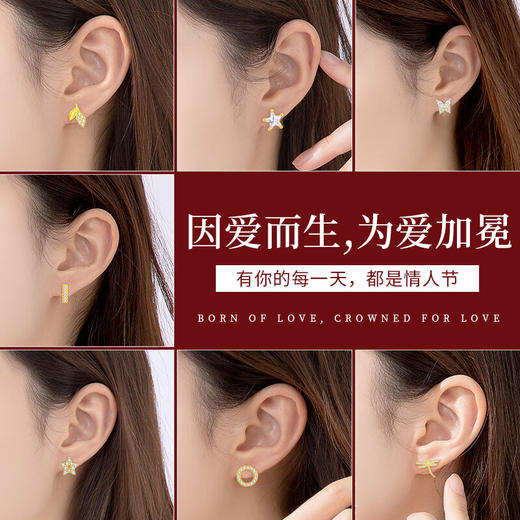 Winy s925银周间花语星期耳钉送女朋友/老婆/闺蜜生日节日礼物 商品图0