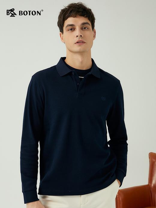 【暖焱绒】波顿男士 多季 POLO 翻领保暖 合身休闲长袖款polo衫MT977323 商品图1