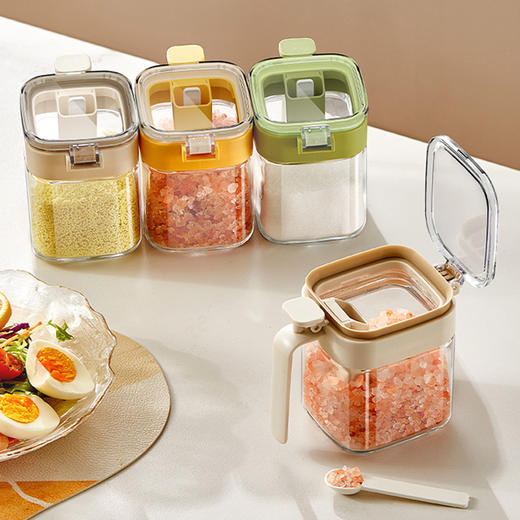 摩登主妇调料盒厨房家用新款料勺分离盐罐收纳调料分装瓶调味瓶罐 商品图0