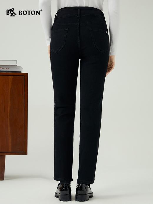 [暖羊绒]波顿女士秋冬牛仔长裤暖弹藏肉薄绒直筒修身款LE312323 商品图2