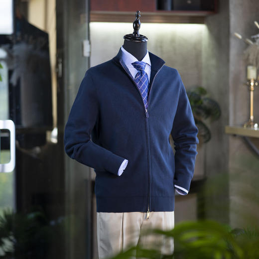 秋季新款男士长绒棉拉链款针织毛衣开衫  多色可选-不退换 商品图1