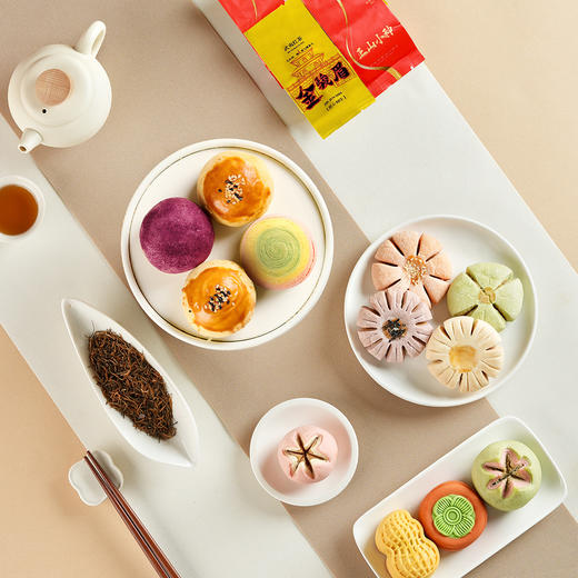 【鎏金纳福礼盒】悠享时杭州特产糕点心礼盒伴手礼下午茶休闲零食礼包年货过年喜饼送礼物843g 商品图3