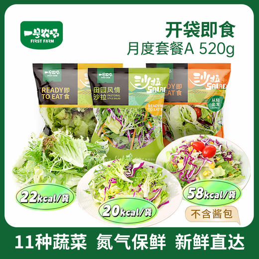 月度套餐组合开袋即食按时送11种新鲜蔬菜混合沙拉管理期轻食代餐 商品图0