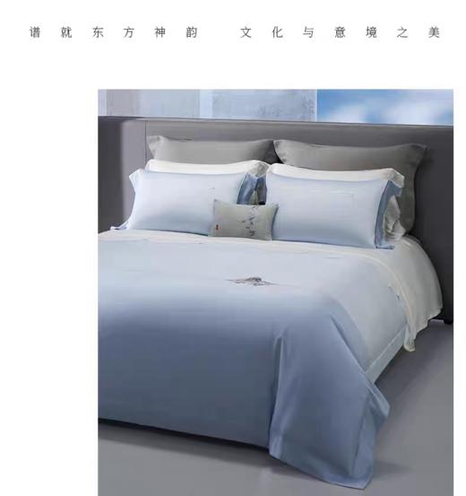 惠谊现代中式系列100支全棉新疆长绒棉刺绣四件套 望岳 商品图1