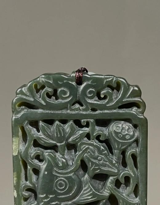 和田镂雕莲花鲤鱼图方牌，顺丰包邮 商品图11