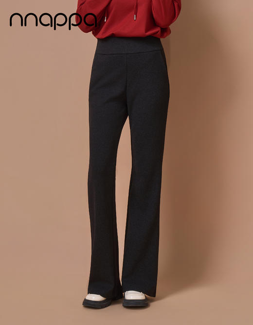 桑蚕丝羊毛高腰塑形微喇裤PA29400 商品图0