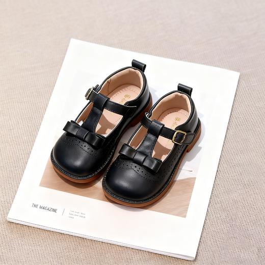 莎妮熊24AU小童皮鞋D24608（黑色/米白） 商品图0