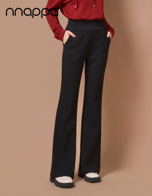 桑蚕丝羊毛高腰塑形微喇裤PA29400 商品图1