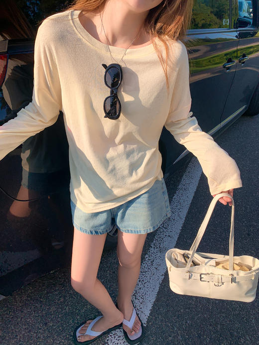 <曾小咸推荐>现货秒杀！微信超特价！3色韩系薄款长袖T恤 日常89.99 立减50 秒杀39.99！半裙秒杀79.99！！ 商品图5