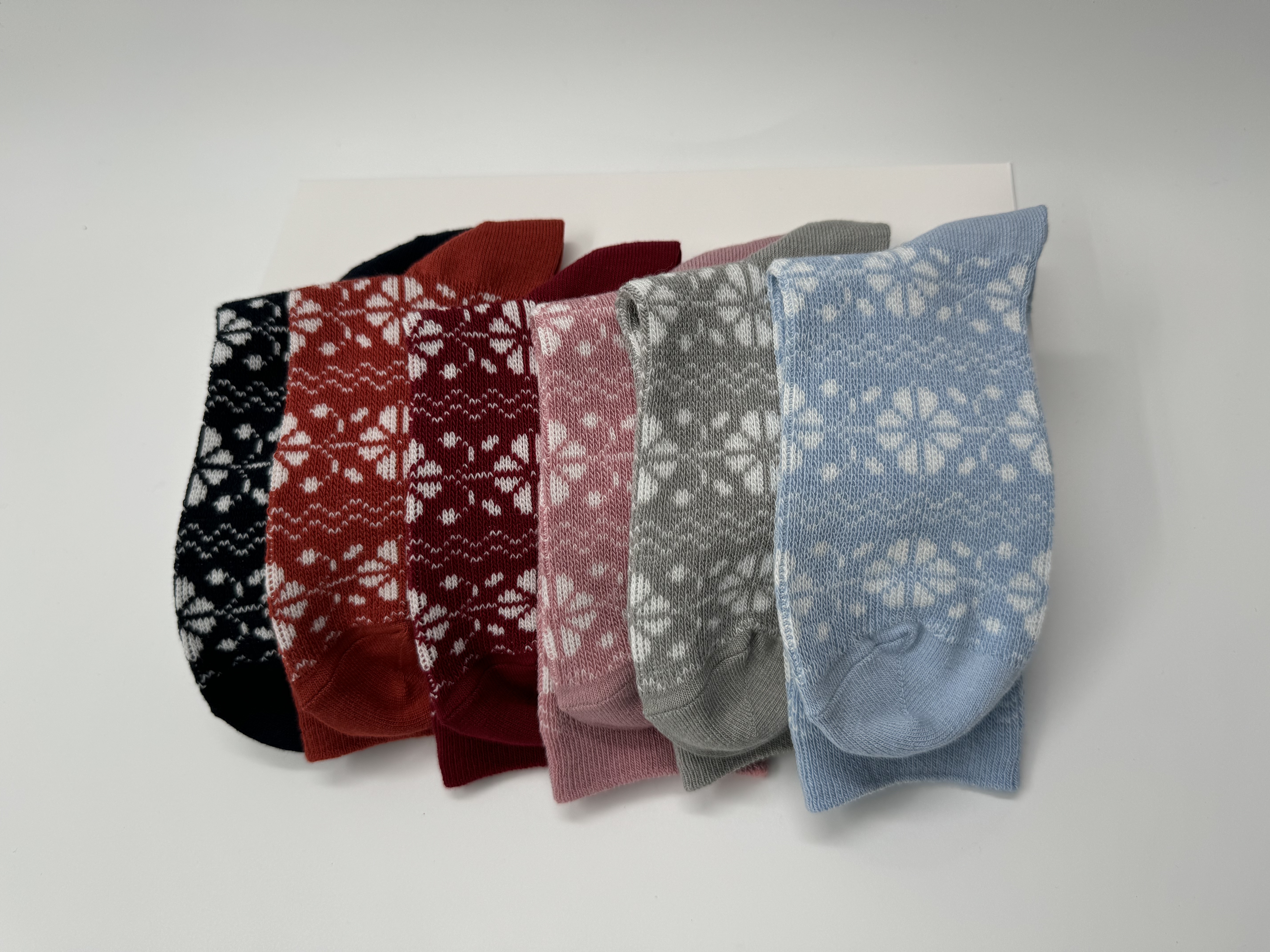 助野SUKENO  女袜秋冬保暖日系雪花纹中筒