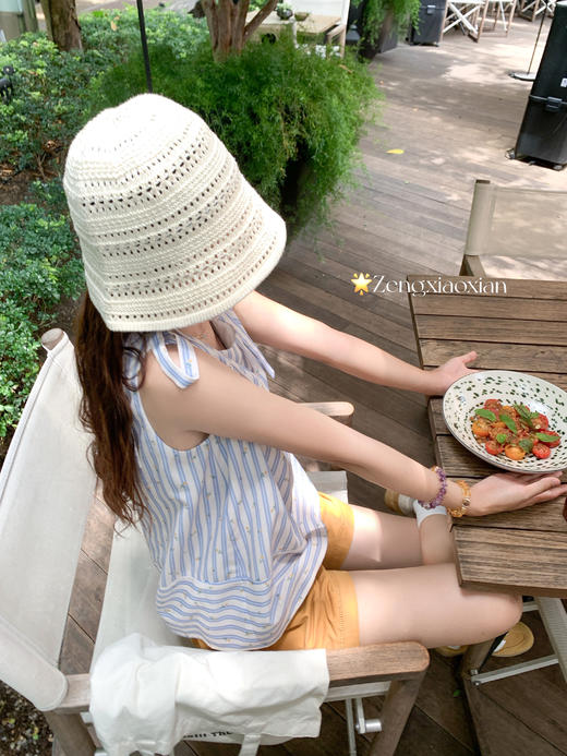 <曾小咸推荐>4.2现货秒杀 ！微信超特价！韩系条纹系带背心 日常129.99 立减60 秒杀69.99！ 商品图10