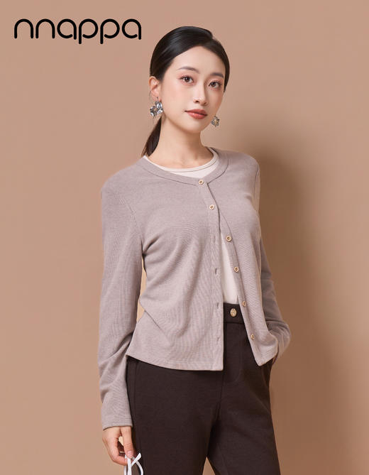 撞色假两件开衫打底衫CA7403 商品图1