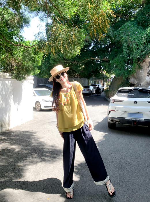 <曾小咸推荐>现货秒杀！微信超特价！花边拼接休闲九分裤 日常169.99 立减80 秒杀89.99！ 黄色短袖 日常139.99 立减60 秒杀79.99！ 商品图12