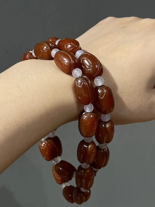 南红玛瑙龟壳形珠项链与耳坠套组，顺丰包邮 商品图11