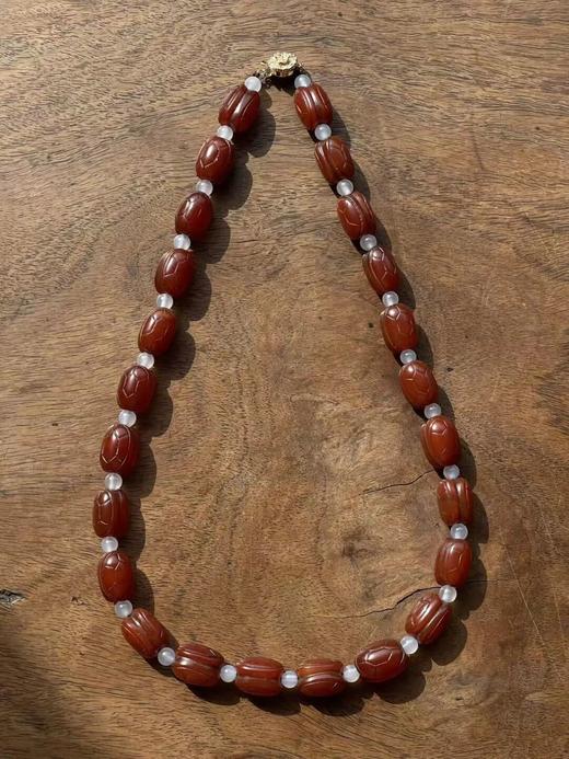 南红玛瑙龟壳形珠项链与耳坠套组，顺丰包邮 商品图2