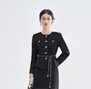 米思阳2026春季法式小香风黑色短外套女长袖显瘦高级感上衣高腰直筒半身裙女4476 商品缩略图0