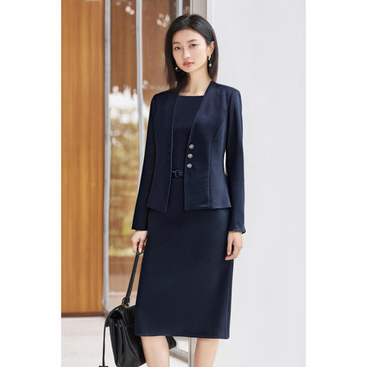 【设计感西服收腰背心裙两件套】秋季职业通勤气质套装4864 商品图1