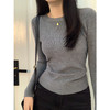 【赵露思同款设计】灰打底衫上衣女秋冬紧身显瘦辣妹毛衣内搭针织长袖。ha 商品缩略图1