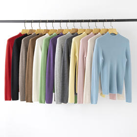 【高品质私服】【无缝羊绒混纺半高领坑条长袖】出色的保暖性能，即使在寒冷的季节，也能让您时刻保持温暖，做工精致，纹路特别细腻，休闲又日常，上班上学穿都合适YS5805-CC