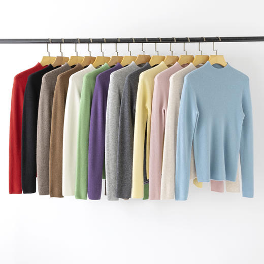 【高品质私服】【无缝羊绒混纺半高领坑条长袖】出色的保暖性能，即使在寒冷的季节，也能让您时刻保持温暖，做工精致，纹路特别细腻，休闲又日常，上班上学穿都合适YS5805-CC 商品图0