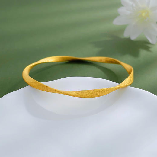 【限时克减150元】足金999 #莫比乌斯 5G黄金实心固口丝绒绸缎莫比乌斯环手镯(AN5GSZ00020),(预售产品下单后不退款不退货不换货不补差价) 商品图0