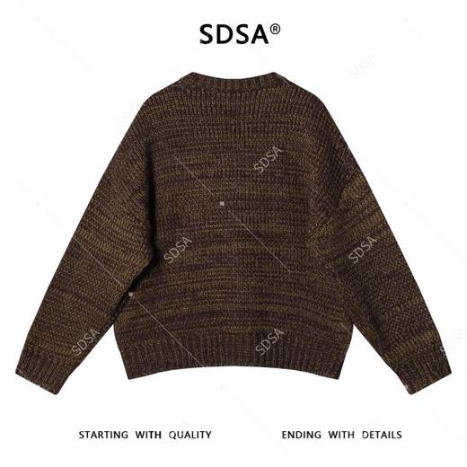 72611SDSA男士秋冬新款痞帅男装港风撞色圆领针织衫复古短款时尚毛衣 商品图5