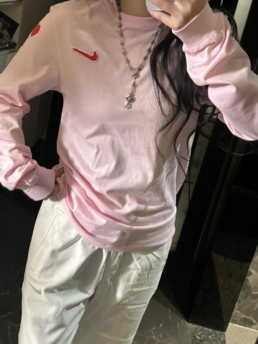 NK情人节限定爱心发泡刺绣长袖T恤（FV3994)（蕾姐粉色上身S，白色2XL） 商品图1