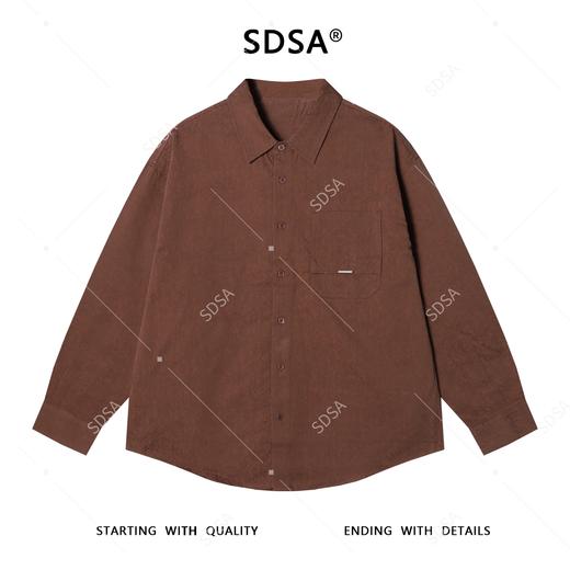 8583606SDSA秋冬新款痞帅男装韩版潮牌提花纽扣翻领长袖衬衫宽松简约衬衣 商品图1