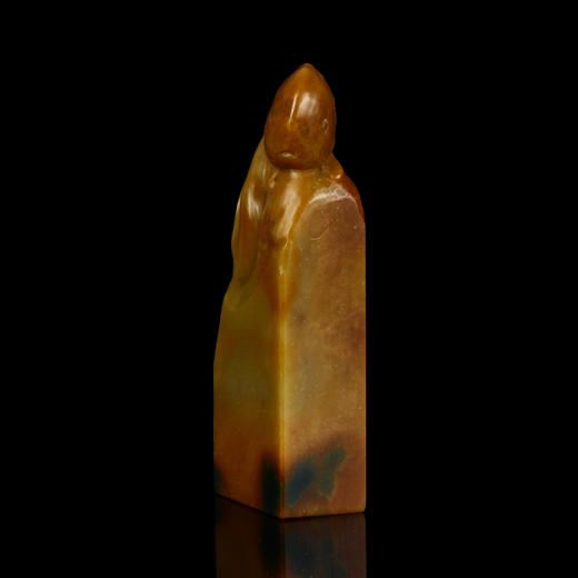 孤品2025005：手工精雕青田龙蛋石鱼钮扁章2.6*1.5*7cm 商品图1