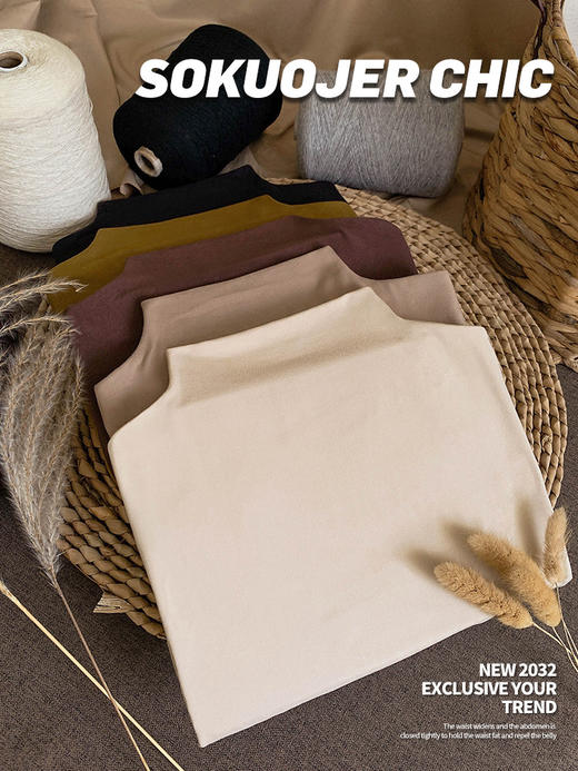 【双面磨毛！柔软舒适】高品质软糯半高领打底衫女秋冬修身显瘦长袖t恤内搭上衣。ha 商品图1