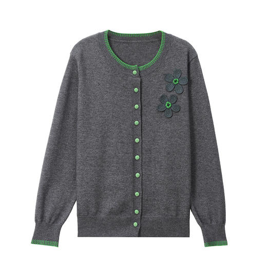 CC 5-6622圆领针织开衫外套宽松软糯毛衣 商品图4