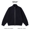 35595SDSA男士秋冬新款痞帅男装韩版简约纯色拉链立领针织卫衣百搭外套 商品缩略图1
