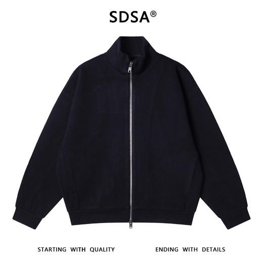 35595SDSA男士秋冬新款痞帅男装韩版简约纯色拉链立领针织卫衣百搭外套 商品图1