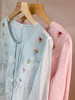 松植屋【静晓】女士圆领长袖长裤套装女款双层纱小花刺绣睡衣家居服 商品缩略图4