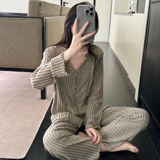 【玫瑰花语】女2025新款春秋季甜美休闲长袖长裤宽松可外穿家居服套装 商品图1