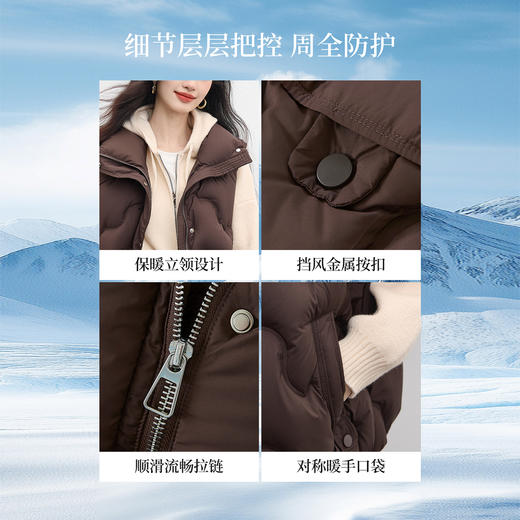 【10/1新品】熙世界羽绒马甲女秋冬可露丽穿搭90白鸭绒无袖坎肩外穿背心短外套 商品图2