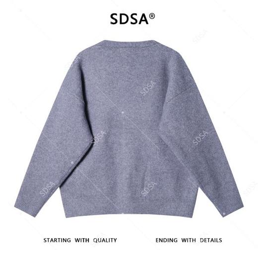 2718SDSA男士秋冬新款痞帅男装韩版V领极简风毛衣立体针织花朵针织衫 商品图5