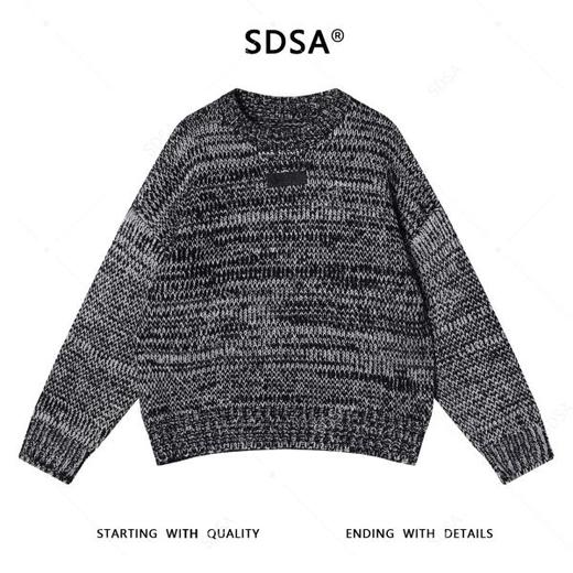 72611SDSA男士秋冬新款痞帅男装港风撞色圆领针织衫复古短款时尚毛衣 商品图1