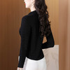 KQL 355h8307法式气质配丝巾长袖T恤修身显瘦洋气上衣 商品缩略图3