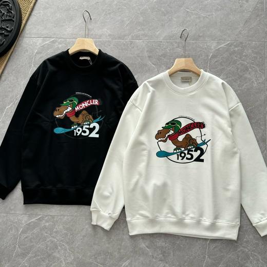 蒙口  24ss秋季卡通恐龙印花情侣圆领卫衣，360克高克重纯棉毛圈面料 商品图0