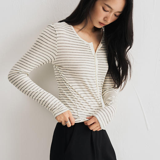 拆包的仪式感【轻梵 小山羊系列-半扣羊毛衣】羊毛天丝醋酸完美结合  修身款式 拉伸腰线 LYZ 商品图1