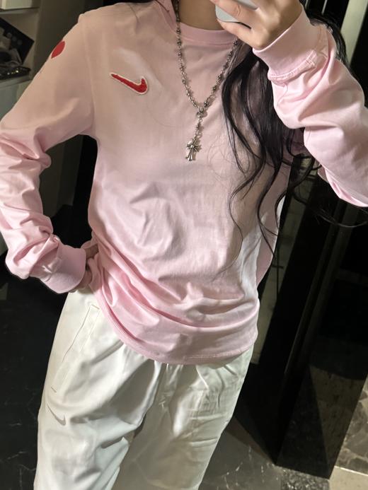 NK情人节限定爱心发泡刺绣长袖T恤（FV3994)（蕾姐粉色上身S，白色2XL） 商品图4