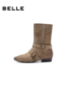 BF楼百丽复古显瘦时装靴子女2025冬新商场同款西部中筒靴BFB62DS5 商品缩略图1