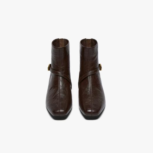 【云粉节】BF楼百思图2025冬季新款通勤方头复古短靴粗跟女时装靴F3051DD5吊牌价799.现价339 商品图1