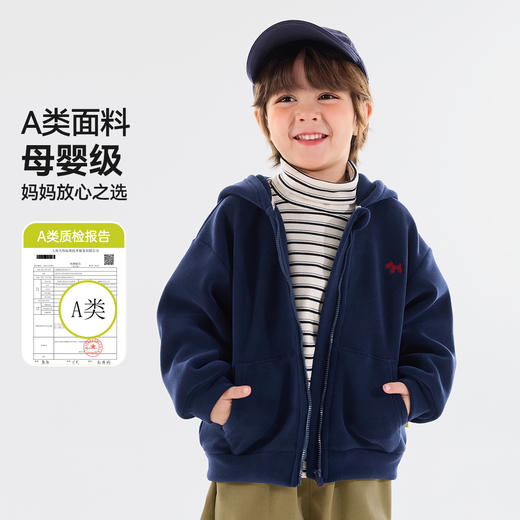 儿童奥粒绒外套嘟嘟家男童女童秋季连帽上衣宝宝秋冬衣服婴儿童装 商品图3