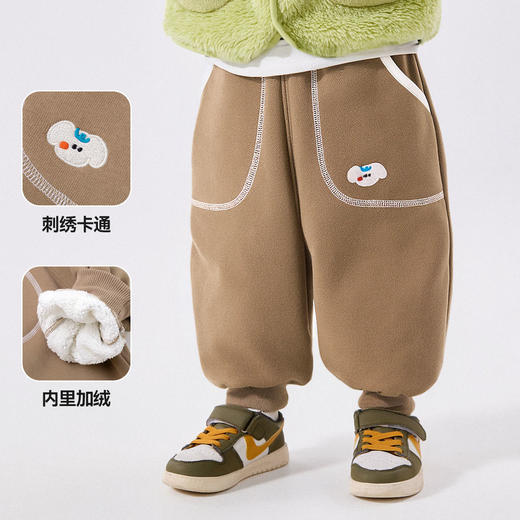 嘟嘟家儿童秋季加厚长裤男童内里加绒裤子女童保暖休闲裤秋装宝宝 商品图2