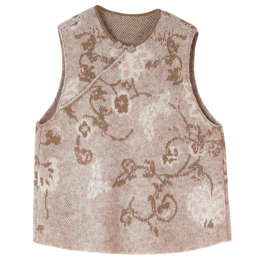 牧衣游原创 提花双色织毛织马夹新款软糯轻盈保暖百搭背心 壹禾 商品图4