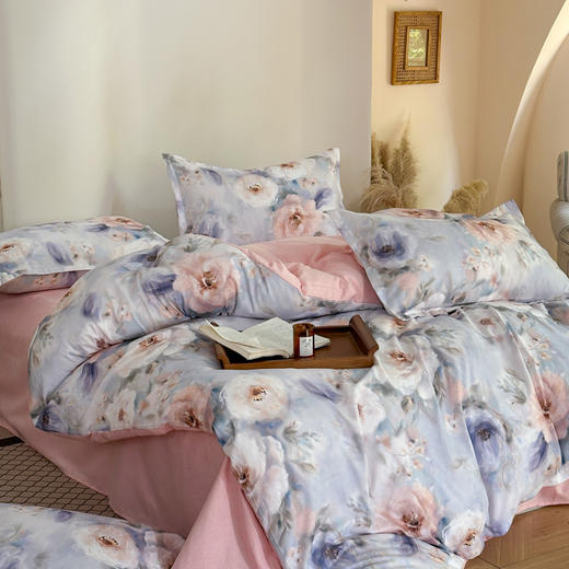 秋冬新色预览【卧室花园 海棠春南法花卉床品四件套】莫兰迪色系花卉 低调的轻奢感 入眼整个高级舒适 A类标准 活性印染 10款可选 商品图2
