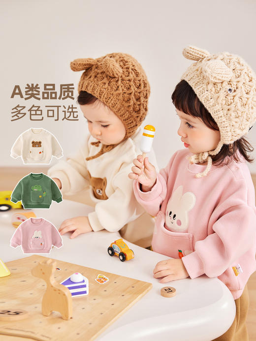 嘟嘟家男童卫衣秋装宝宝套头上衣卡通秋冬儿童童装女宝衣服 商品图1