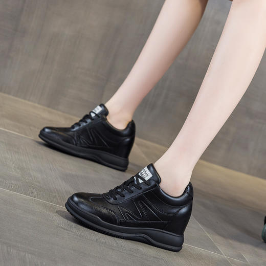 新款内增高真皮百搭运动休闲耐磨韩版小白鞋AM638 商品图1